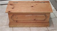 Vintage Pine Chest with Hinged Lid.