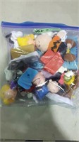 BAG OF PEANUTS TOYS -C. BROWN, SNOOPY. LINUS, LUCY