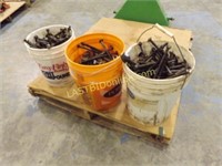 3 BUCKETS OF 6" - 8" CARRIAGE BOLTS