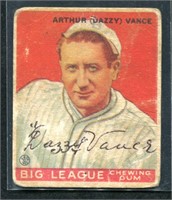 1933 Goudey Dazzy Vance Signed Baseball Card