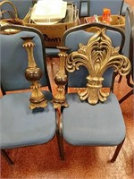 2 piece brass colored hand candle holders and