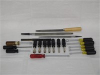 Tools - 4 Rasps, 14 single piece socket drivers