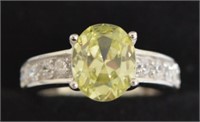 3ct Fancy Yellow Sapphire Solitaire Ring