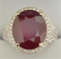 13.87ct Genuine Ruby Diamond Ring 14kt