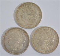 3 Morgan Silver Dollars all 1921-D, 1921-D, 1921