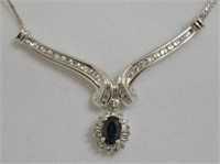 14kt Genuine Sapphire Necklace
