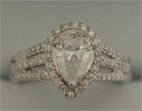 2ct Pear Cut Diamond Solitaire Ring 14kt