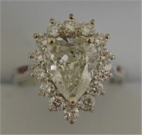 2.75ct Pear Diamond Solitaire Ring 14kt