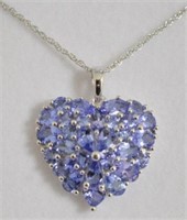 5.14ct Genuine Tanzanite Heart Necklace
