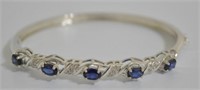 5.08ct Sapphire Diamond Bangle Bracelet