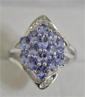 4.12ct Genuine Tanzanite Diamond Ring