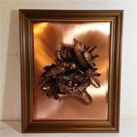 MId Century Copper, Birds on Nest, Signed Victor