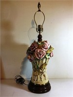 Floral Plaster Relief Lamp with Roses