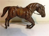 Leather Covered Horse, 17" Long.