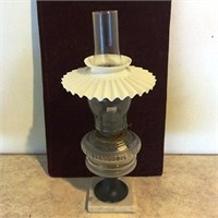 Oil Lamp with Marble Base and Smoke Shade