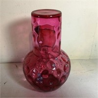 Cranberry Glass Tumbler and Water Vessel