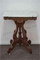 19th Century Victorian Marble Top Side Table