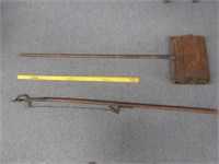 antique bissell wooden sweeper & antique grabber