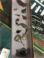 BOX W/ STERLING CHARMS