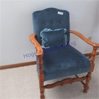 Padded arm chair- blue color