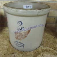 2 gallon Red Wing crock - usual cracks & chips