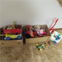 2 boxes of toys- Playskool, Fisher Price