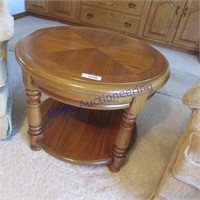 Wooden round end table