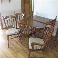 Wood table w/6 chairs