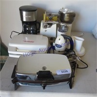Kitchen small appliances- coffee pot, waffle maker