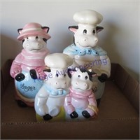 Cow canisters- Sugar, flour & coffee