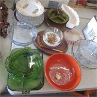Glass bowls, serving  plates