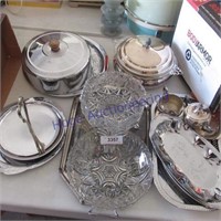 Serving platers, glass bowls