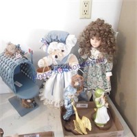 Dolls, figurines, decorative mail box