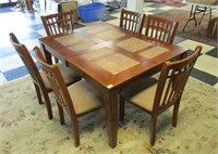 INSET TILE TOP DINING TABLE & 6 CHAIRS