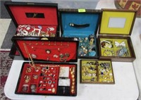 GROUPING OF JEWELRY BOXES, CONTENTS