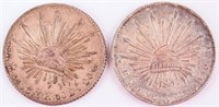 Coin 2 Mexican 8 Reales Coins 1863 & 1893