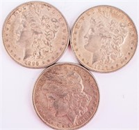 Coin 3 Morgan Silver Dollars (2) 1896 & 1887