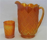 Fentonia water pitcher w/1 tumbler - marigold