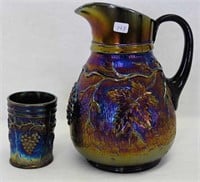 Vineyard water pitcher & 1 tumbler - purple