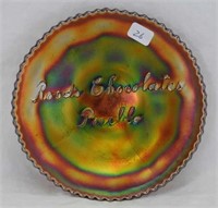 Rood's Chocolates 6" advertising plate - amethyst