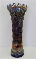 Rustic 19" funeral vase w/plunger base - blue