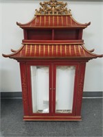 LARGE CHINESE HANGING WALL CURIO DISPLAY CABINET