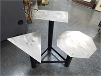 MODERN GEOMETRIC ACCENT TABLE BRISHED STEEL