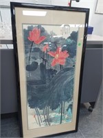 ANTIQUE CHINESE WATERCOLOR FRAMED