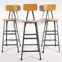 set of 3 Pollard Bros. Mfg. Industrial Arts stools