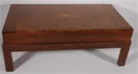 Rare mahogany folding game table with inlaid