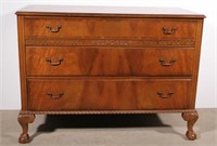 Johnson Furniture Co. walnut 3 drawer dresser base