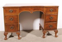 Johnson Furniture Co. walnut vanity and bench with