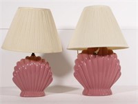 2 shell dresser / table lamps, tallest one is