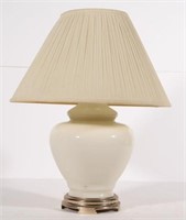 white glass table lamp, 24.5" tall